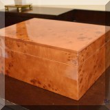 D01. Burlwood humidor. (Contents not included.) 